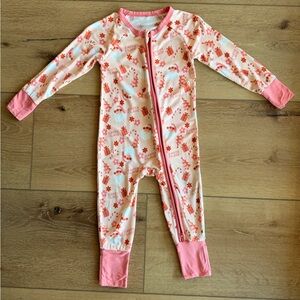Pink Santa Hippie Christmas toddler footie pajama